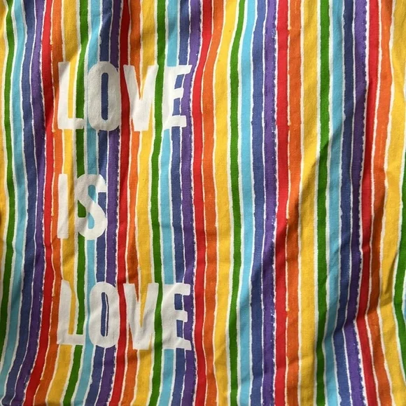 NWOT Love is Love striped rainbow 100% cotton tote from Nordstrom Pride Rainbow - Picture 2 of 2